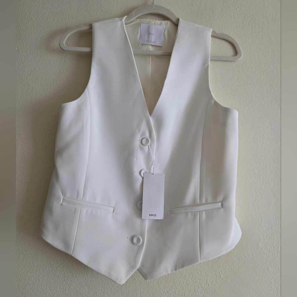 Mango suited Vest With Button off white BNWT - Picture 13 of 16